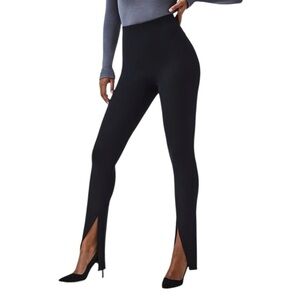 NWT  SPANX front slit black leggings